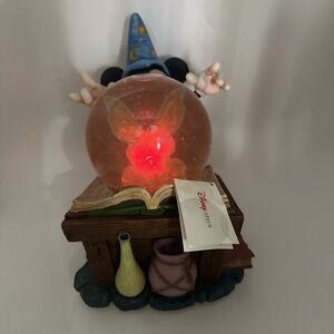 Disney Mickey Mouse‎ Sorcerers Apprentice Snow Globe Music Box Changing Lights